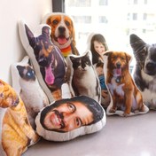 Resim Kişiselleştirilebilir 3D Çift Taraflı Baskılı Peluş Yastık, Kendi veya Evcil Hayvanınızın Fotoğrafını Özelleştirebilirsiniz, Örme Pol 