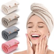 Resim Hızlı Kuruyan Mikrofiber Saç Türban Havlusu, 24,89 cm x 64,77 cm, Yumuşak Emici, Çağdaş Düz Desen, Ev ve Banyo Temeli, Ultra İnce Elyaf, Örme Kumaş, Polyester, Uzay Temalı, Dikdörtgen Şekil 