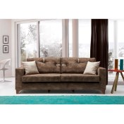 Resim Perla Sofa Konfor Üçlü Kanepe Kahve 