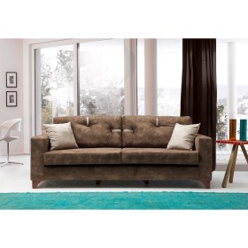 Resim Perla Sofa Konfor Üçlü Kanepe Kahve 
