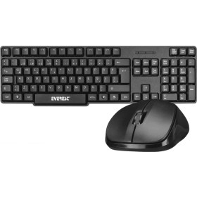 Resim Everest Q Usb Siyah Uyumlu Multimedia Kablosuz Combo Klavye Mouse Set 