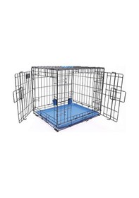 Resim M-pets Voyager 2 Kapılı Köpek Kafesi Small Mavi 61x46x48 Cm 244-52028.01 