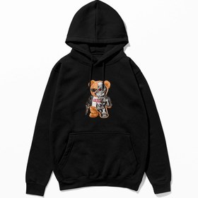 Resim Robot Bear - Hoodie - Siyah / L 