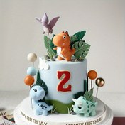 Resim 1 adet 3D PVC Dinozor Pasta Süsü Seti - T-Rex, Triceratops, Pterosaur - Orman Safari Macera Temalı Doğum Günü Partisi Süslemeleri, Fotoğraf Aksesuarı, Pasta Dekorasyon Aksesuarı 