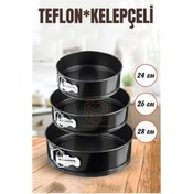 Resim Lokal Marketing 3 Boy Kelepçeli Kek Kalıbı 24-26-28 Cm Teflon - LKM1349-8684 