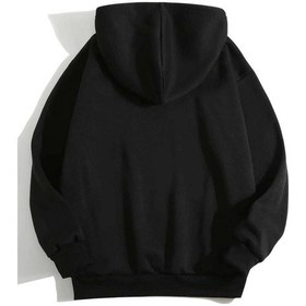 Resim Freedom Sweatshirt - Siyah Baskılı Oversize Kapüşonlu Siyah 