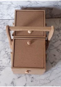 Resim 1448bng90206hobi Adn Malzeme Çantası Ahşap Ham Mdf Kutuda Sevk El Yapım 