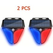 Resim Willowhaven Güneş Enerjili Hareket Sensörlü Güvenlik Lambası Hk-2m26 2 Adet Kırmızı Mavi Flaş Işık 1200mah Pil 