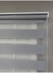 Resim Zebra Stor Geniş Plise Güneşlik Perde, Açık Gri, 90 x 260 