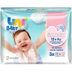 Resim Uni Baby İlk Adım Islak Mendil 3'lü Paket 