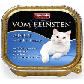 Resim Animonda Vom Feinsten Somonlu ve Karidesli Pate Yetişkin Kedi Maması 100 G 