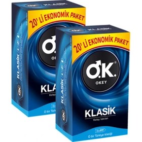 Resim Okey Prezervatif Klasik 20'li x 2 Adet Avantaj Paketi 