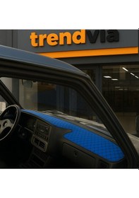 Resim Tofaş Şahin Doğan Kartal Yüksek Ön Göğüs Mavi-siyah Torpido Kılıfı / Siyah-kırmızı Boyun Yastığı 