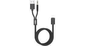Resim Go-Des Go Des GAC-306 2 In 1 Aux Kablo Lightning To 3.5 mm & USB Ses Kablousu 