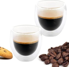 Resim Orret Home 2 Adet Çift Cidarlı İki Katmanlı Borosilikat Cam Bardak, Yalıtımlı Cappuccino Latte Kahve Kupası, Şık ve Dayanıklı Tasarım, Isıya Dayanıklı,Termisil Kupa (300 Ml) 