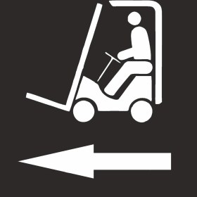 Resim İsg Tabelam 60x60cm/kompozit/Sola Oklu Forklift Boyama Şablonu 