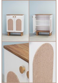 Resim Nora Bohem 2 Kapaklı 3 Raflı Ayakkabılık - Kahve Köşesi - Kiler D 