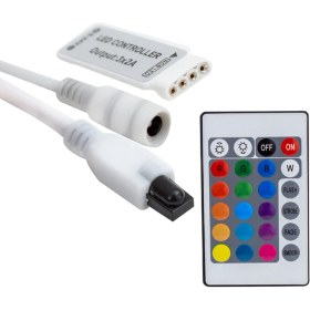 Resim 4615 Oyuncak 24 Tuşlu 5 Volt - 12 Volt - 24 Volt - 3.2 Amper Kumandalı Rgb LED Kontrol Cihazı 