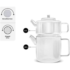 Resim Karaca Flat Borosilikat Cam Çaydanlık 