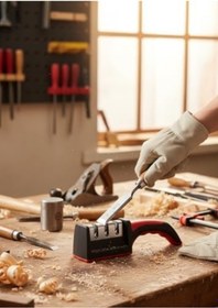 Resim Mutfak Bıçakları İçin Bıçak Bileyiciler - Paslanmaz Çelik 4'ü 1 Arada Mutfak Bıçağı Bileyici - 4 Aşamalı Bileme Yuvalarına Sahip Ergonomik Ve Kullanımı Kolay Bıçak Bileme Kiti - 