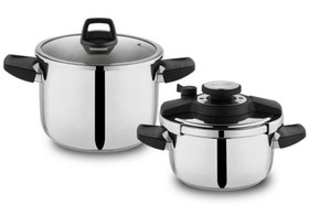 Resim Schafer Compact 4 Parça Düdüklü Tencere Seti 4+6,5 L-Siyah 