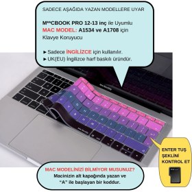 Resim McStorey Laptop Macbook Pro Klavye Kılıf UK(EU) İngilizce Baskılı A1534 A1708 ile Uyumlu Ombre 