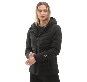 Resim Skechers W Fitted Hoodie Puffer Jacket Kadın Mont Siyah 