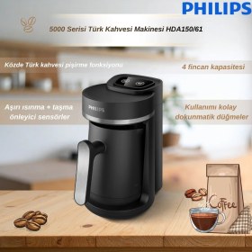 Resim Philips 5000 Serisi Türk Kahvesi Makinesi, Közde Türk Kahvesi Pişirme Fonksiyonu, HDA150/61 