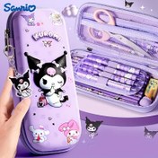 Resim Sanrio 3D Kalem Kutusu, Büyük Kapasiteli Polyester Ofis Malzemeleri Kalem Kutusu Kuromi ve Cinnamoroll Tasarımları ile, Öğrenciler için Yaratıcı Karikatür Depolama, Hediye Fikri 
