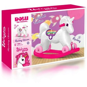 Resim NW NessiWorld Dolu Unicorn Sallanan Tekerlekli At 