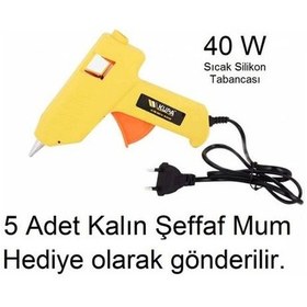 Resim Sıcak Silikon Tabancası Profesyonel + 5 'li Mum 40 W 