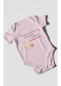 Resim Morivokids Dedeye Ve Babaanneye Özel Kısa Kollu Bebek Body %100 Pamuk Bebe Pembe 