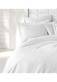 Resim Tek Kişilik Nevresim Seti - Beyaz Saten Çarşafsız Beyaz 