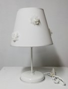 Resim TEKAY AYDINLATMA Beyaz Güllü Çocuk Odası Yatak Odası Abajur 