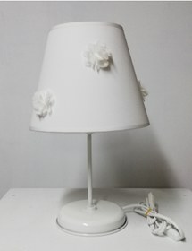 Resim TEKAY AYDINLATMA Beyaz Güllü Çocuk Odası Yatak Odası Abajur 