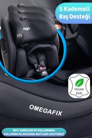 Resim Prego Omegafix Alarmlı 360 Derece Dönebilen -0-36 Kg -İ-Size Belgeli - Destek Ayaklı Oto Koltuğu 