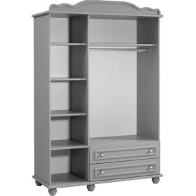 Resim Meltem Smart Kral Gri Bebek Odası Üç Kapılı Dolap 