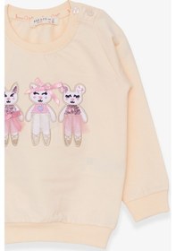 Resim Breeze Kız Çocuk Sweatshirt Hayvancık Baskılı 1.5-5 Yaş, Krem 
