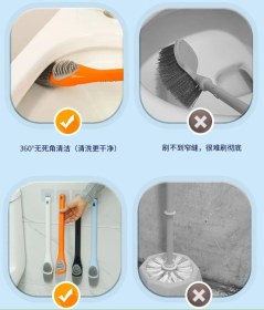 Resim Ördek Tasarımlı Silikon Tuvalet Ve İnce Detay Fırçası Kahverengi 