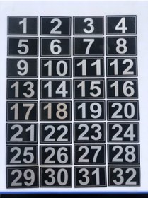 Resim Hırdavat Kapı Dolap Posta Kutusu Numarası 3.5x5.5 cm 1'den 32 'ye 