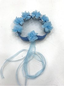 Resim Evsay Tef Kına Gecesi Kına Malzemesi Lazer Güllü Kurdaleli Tef 5 Adet Mavi 