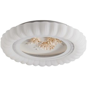 Resim Gavin Beyaz Çiçek Desenli Plafonyer Salon Led Avize Beyaz 