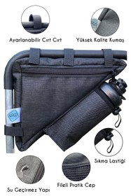 Resim Urz Store Bisiklet Çantası 2 Gözlü Su Geçirmez Özel Kumaş Üçgen Kadro Arası Suluk Hazneli 2.5 Lt. Kapasite 