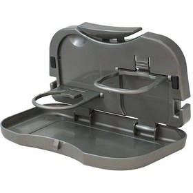 Resim Yaleker Araba Arka Koltuk Çekirdekli Mutfak Tepsisi - İçecek Tutucu, Telefon Tutucu Ve Depolama Bölümlü Katlanabilir Gri Araç Sandalyesi Aksesuarı 