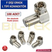 Resim F Dişi - F Erkek L Tipi F Konnektör -100 Adet 