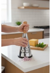 Resim Ahşap Saplı Paslanmaz Çelik Rende 24 Cm 