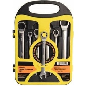 Resim 7 Parça Cırcır Anahtar Kombine Anahtar Seti 8-19 MM 