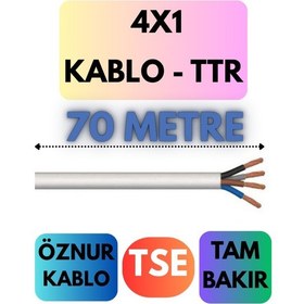 Resim Öznur 4x1 Ttr Kablo Metre Seçenekli Beyaz - 70 Metre 