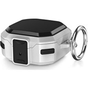 Resim Microsonic Samsung Galaxy Buds 2 Pro Kılıf Darbeye Dayanıklı Sert Koruyucu + Askılık Beyaz 