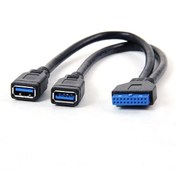 Resim 19 pin usb 3.0 dişi to 2x usb 3.0 dişi kablo keepro